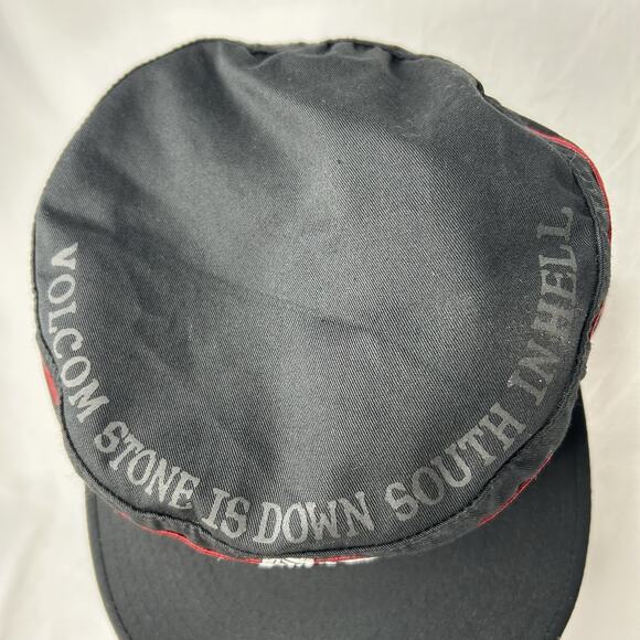 Volcom Grant Taylor Down South In Hell Snapback Hat Black Red Stripe - Picture 2 of 4